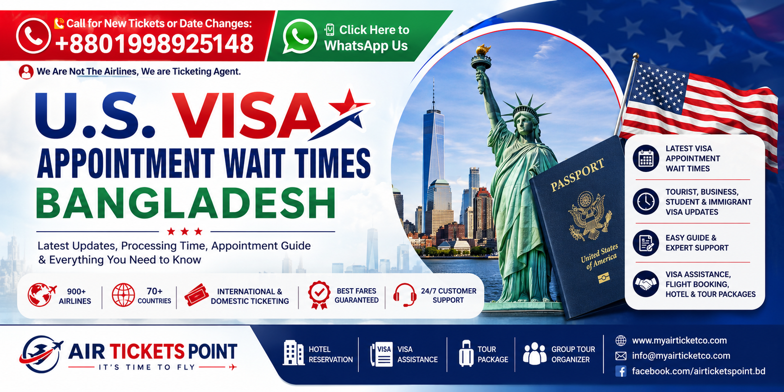 U.S. visa appointment wait times Bangladesh